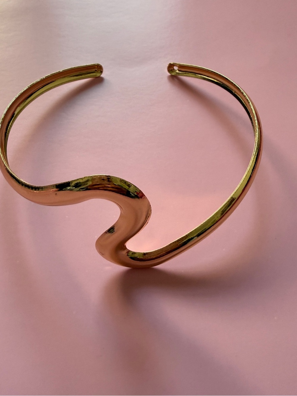 Gold Wave Open Cuff Bracelet - Women's Jewelry